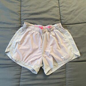 Nike Dri-FIT Training Gym Shorts Light Grey with Pink Lining